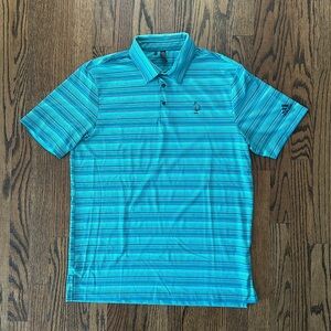 Adidas Teal Navy Blue Stripe Philadelphia Country Club 1890 Golf Polo M
